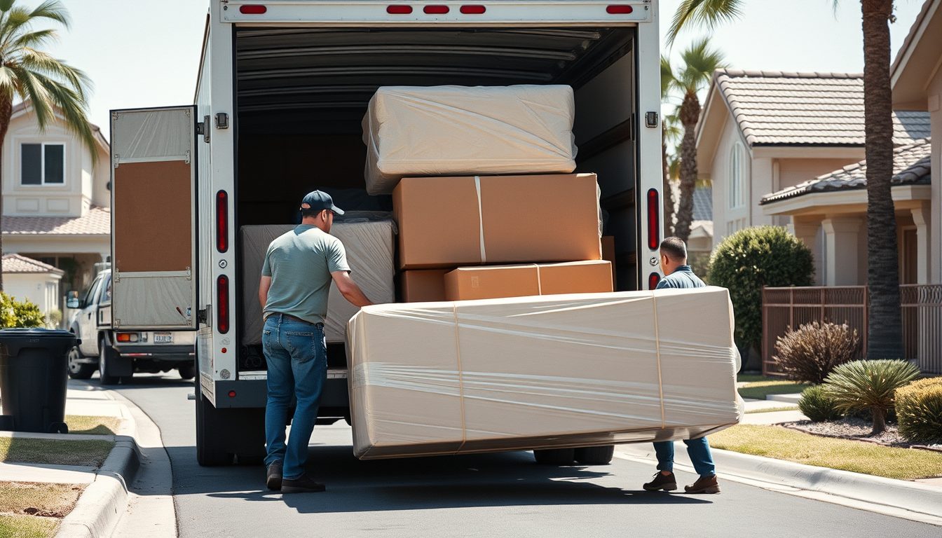 CASTLE LABOR - moving truck and wrapped furniture in Las Vegas